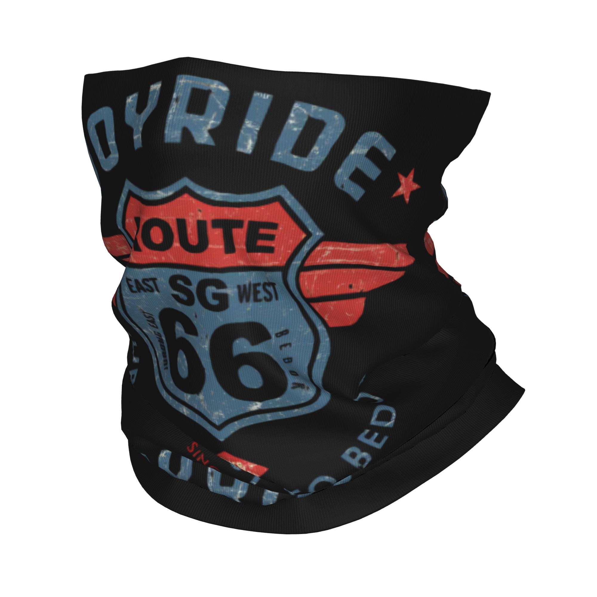 Neck Gaiter Fleece - Motorcycle Ride Route 66 Neck Gaiter