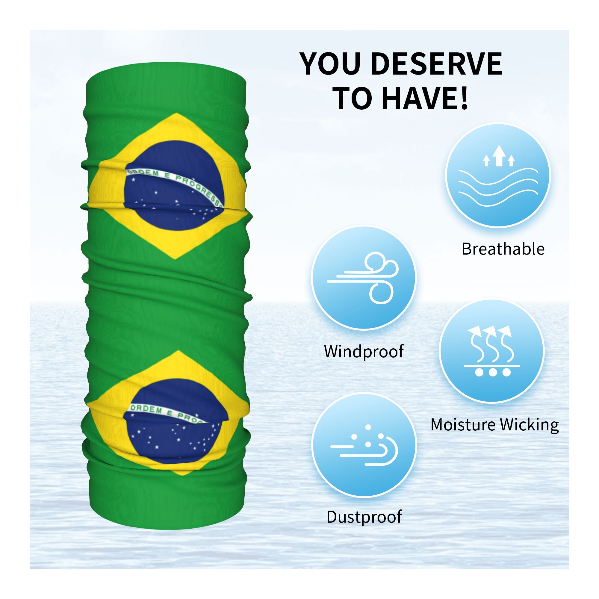 Custom Brazil Flag Bandana Nec - Neck Gaiter Fleece ulasan dan harga
