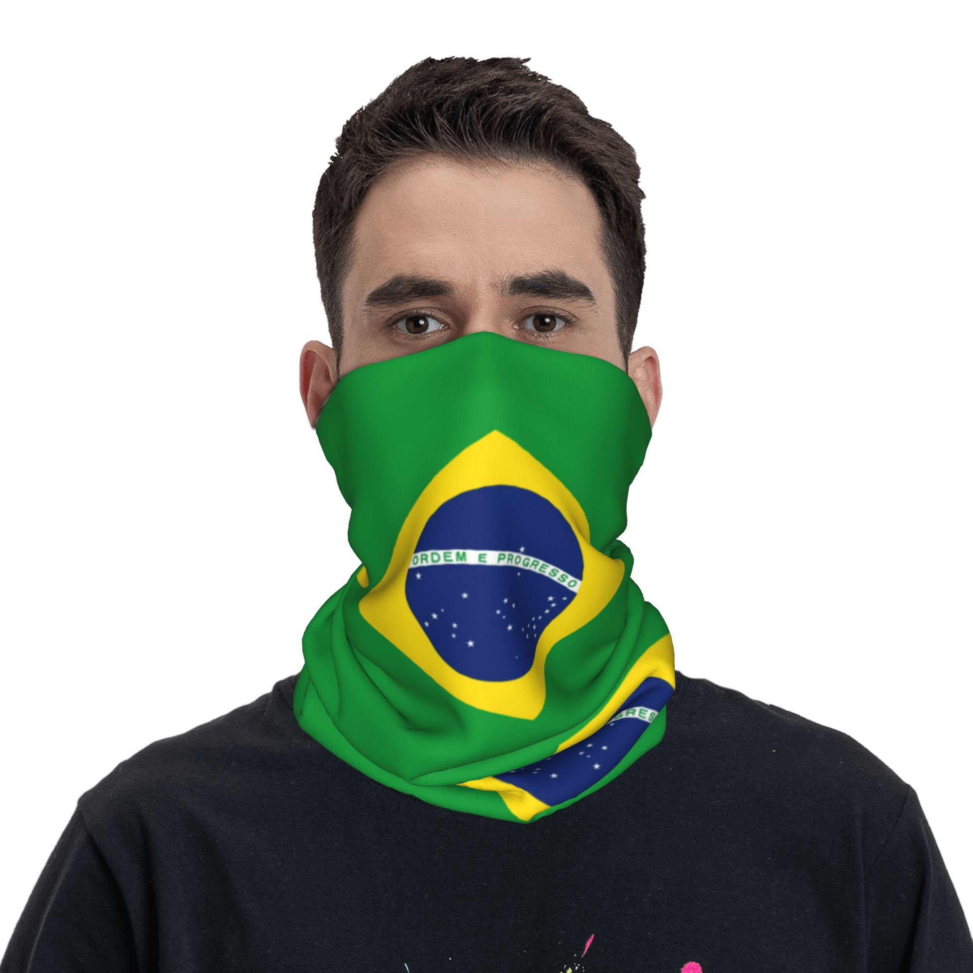 Custom Brazil Flag Bandana Nec - Neck Gaiter Fleece ulasan dan harga